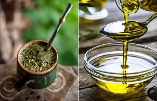 yerba mate y aceite de oliva