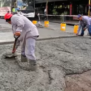Con el cese de las lluvias, avanzan las obras de reparacin de calles en el casco cntrico de la capital jujea
