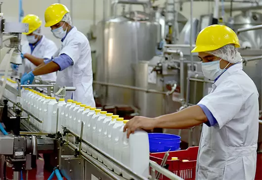 Trabajadores de la industria lactea en Argentina