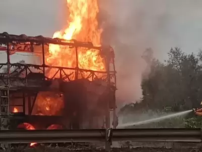 incendio de colectivo en ruta 34