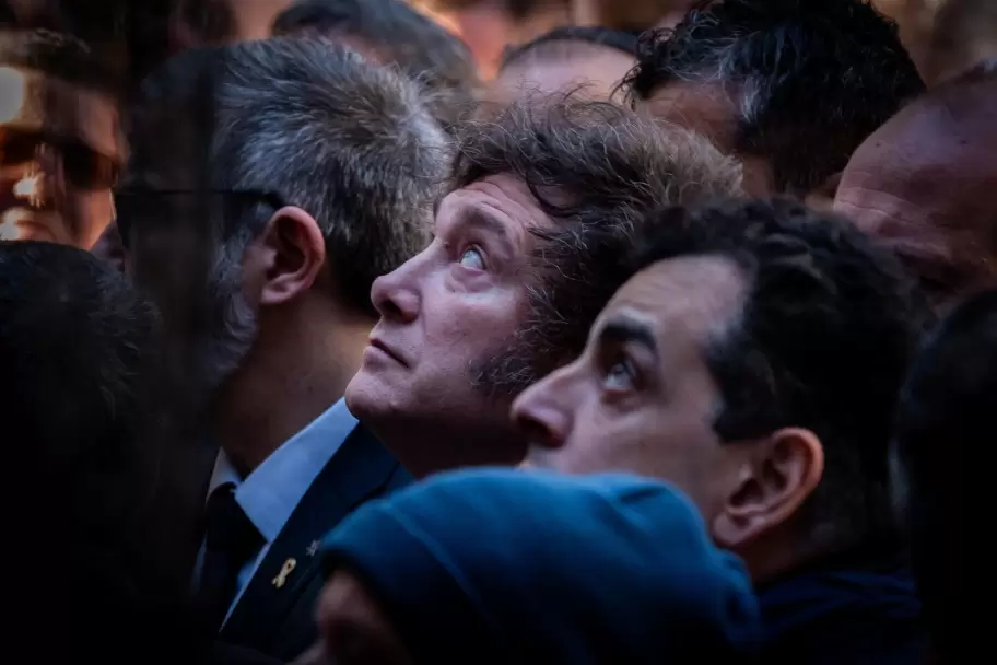 El presidente Javier Milei, en el acto por los 30 aos del aniversario del atentado a la AMIA. (Foto: TN - Leandro Heredia)