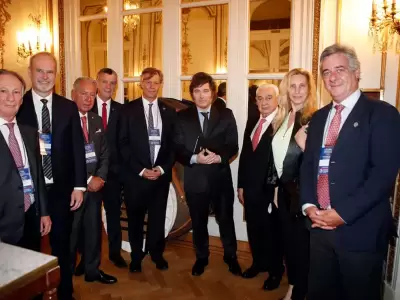 Javier Milei junto al grupo de empresarios del Grupo de los 6