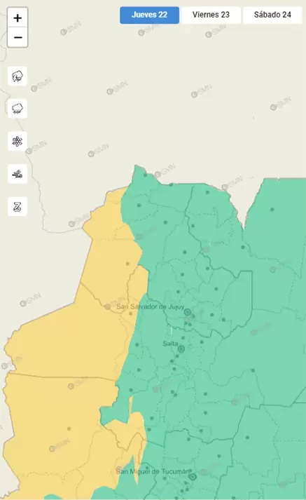 Alerta amarillo por vientos en Jujuy