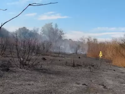 incendio de pastizales en Monterrico