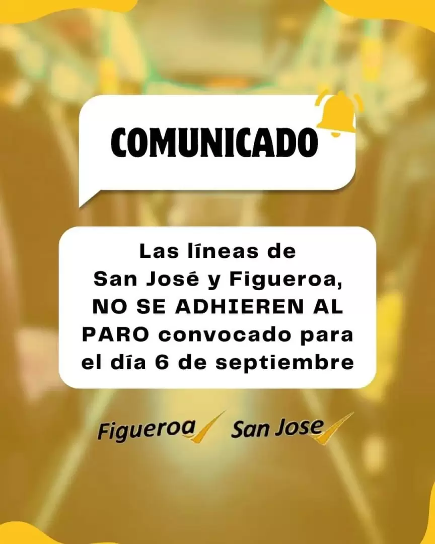 Comunicado de la empresa de Transporte San Jos