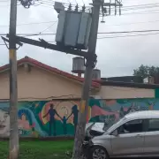Libertador: choc� con una columna de media tensi�n y dej� a dos barrios sin luz