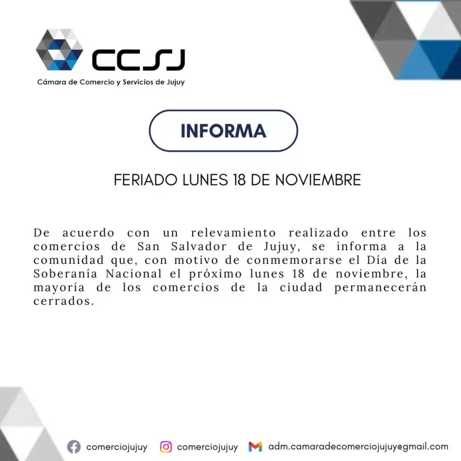 comunicado de la cámara de comercio
