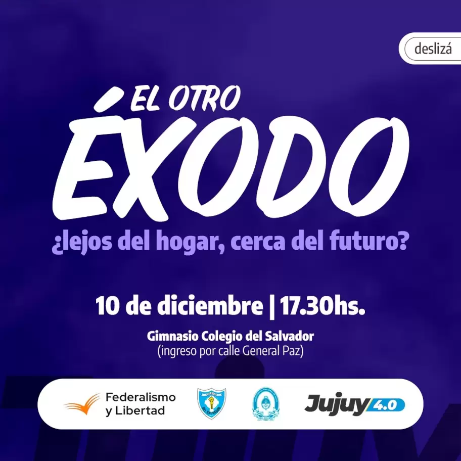 Invitación a la charla "EL OTRO ÉXODO ¿lejos del hogar, cerca del futuro?"