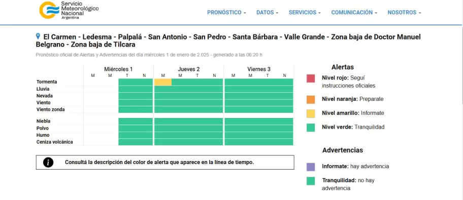 alerta amarillo