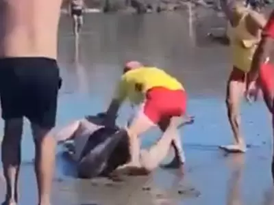 Disturbios en una playa de Chubut