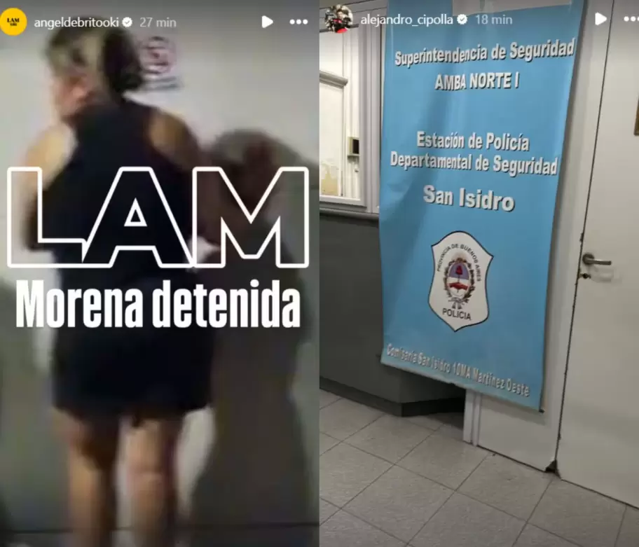 La foto que se filtr� de la detenci�n de More Rial detenida y la imagen que comparti� Alejandro Cipolla desde la Superintendencia de Seguridad AMBA