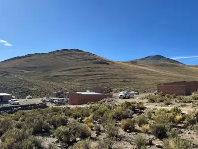 El campamento del grupo allanado a mas de 4000 metros de altura