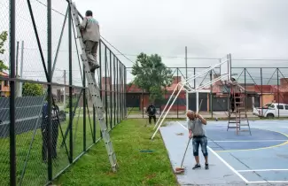 Se concreto la obra del Polideportivo del barrio Santa Rita