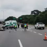 Siniestro vial en Ruta Nacional 9: un motociclista derrapó en el acceso a Ciudad de Nieva