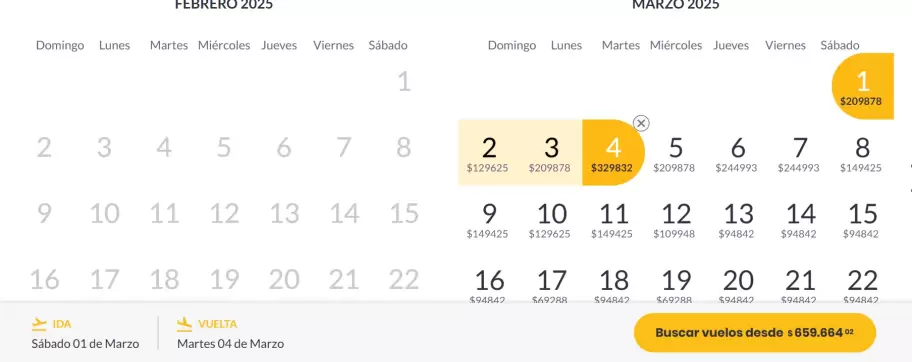 vuelos sabado