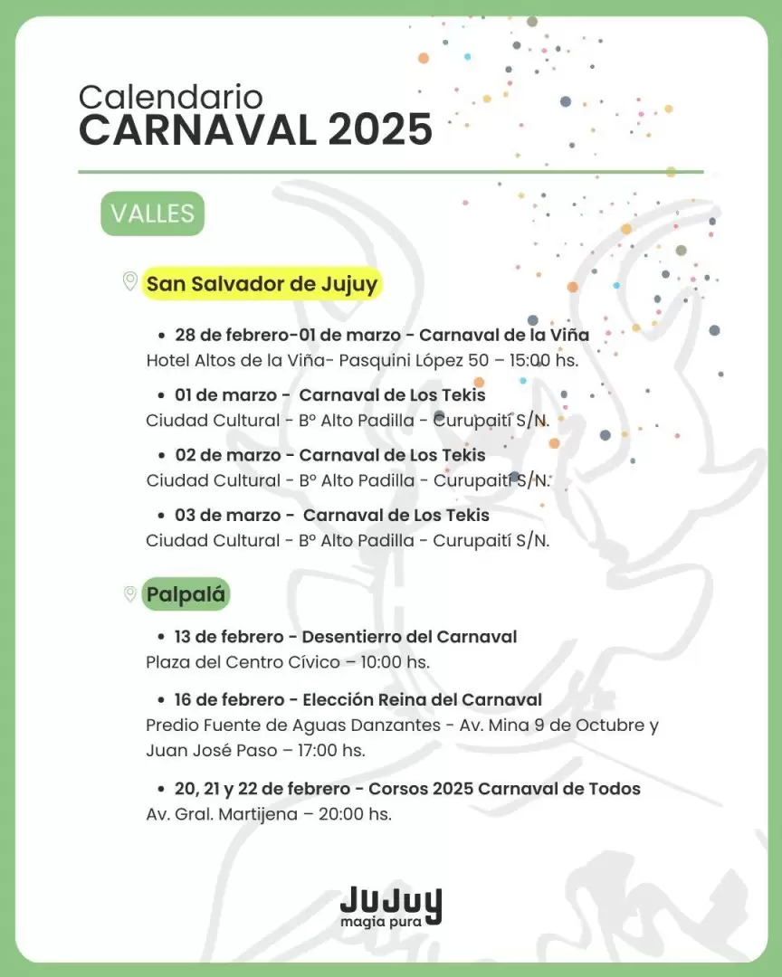 agenda carnaval 2025