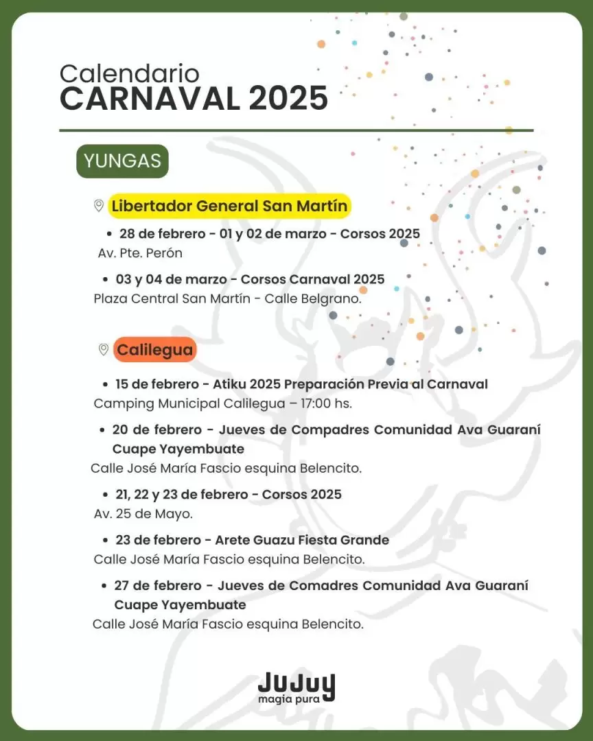 agenda carnaval 2025