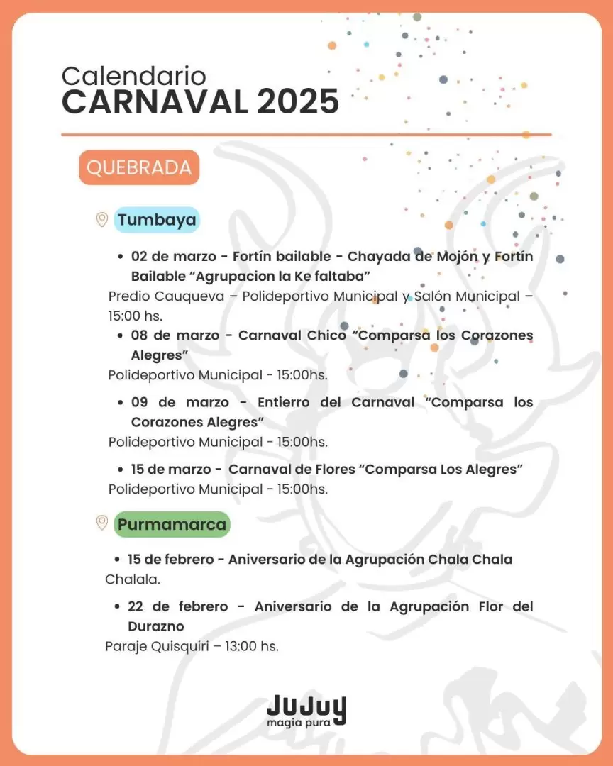 agenda carnaval 2025