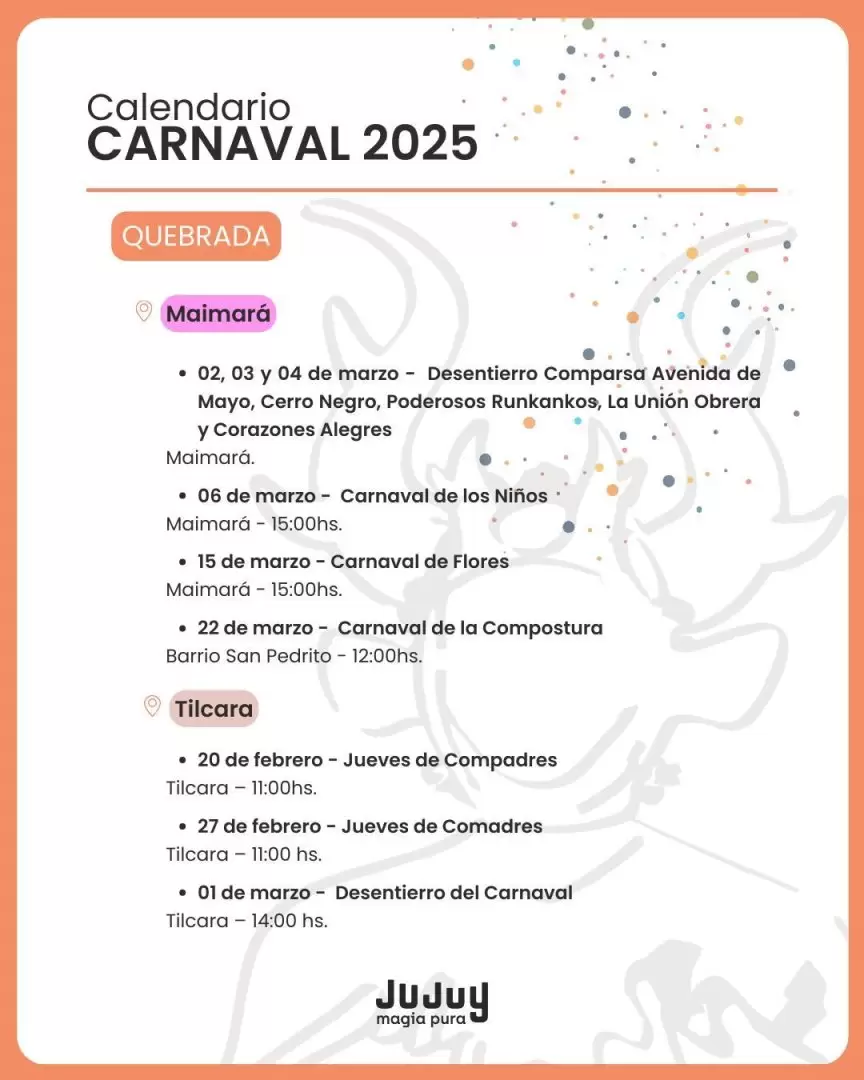 agenda carnaval 2025