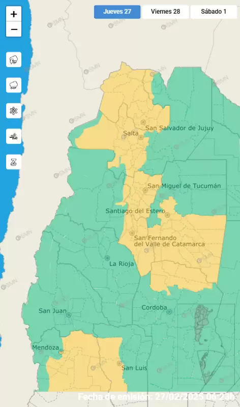 alerta amarilla tormentas