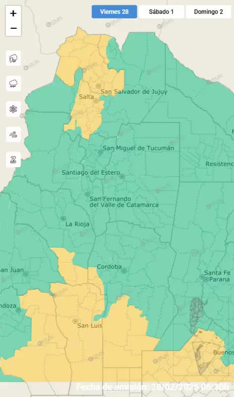 Alerta amarillo por fuertes tormentas para este viernes en Jujuy
