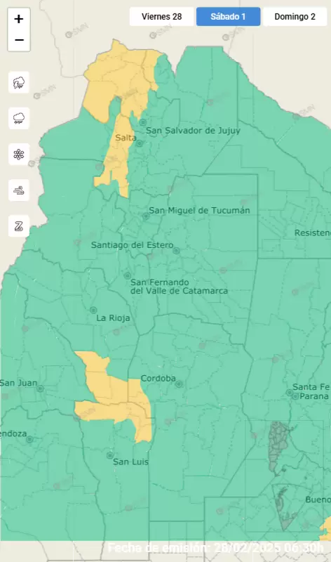 Alerta amarillo por fuertes tormentas para el sábado en Jujuy