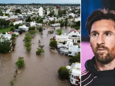 Leo Messi inundaciones en Bah�a Blanca