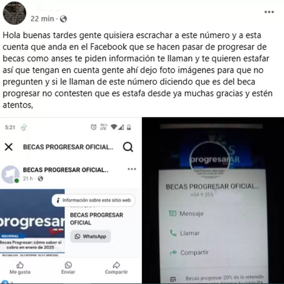 estafas progresar