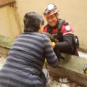 Rescataron a un gato que había quedado atrapado en un edificio