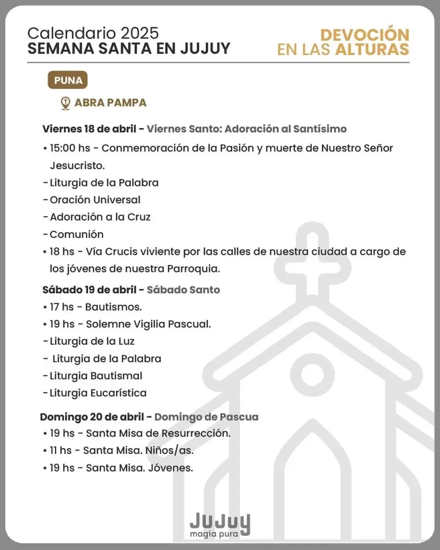 Actividades por semana santa en jujuy