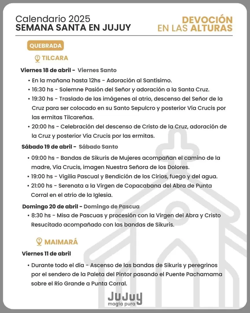 Actividades por semana santa en jujuy