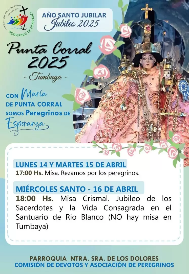 Cronograma de actividades en la parroquia de Tumbaya