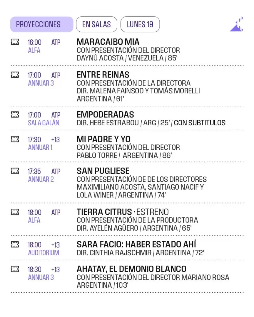 cronograma cine de las alturas