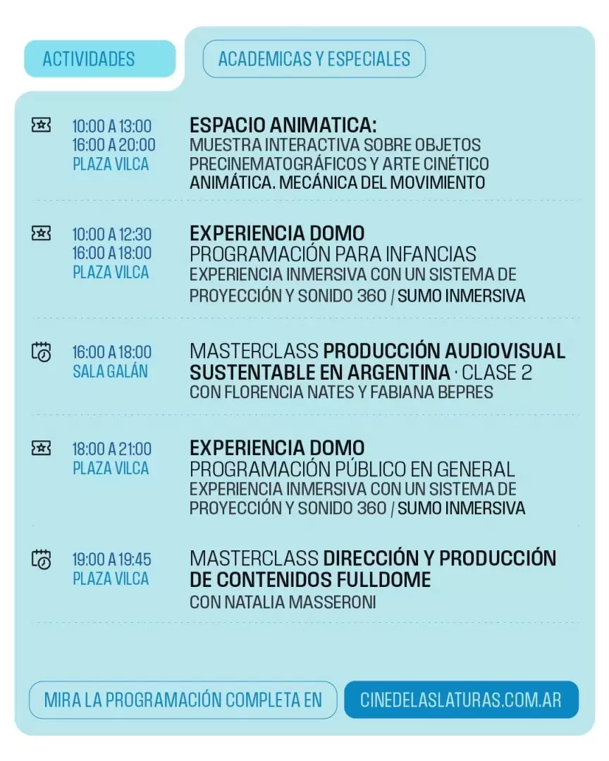 actividades cine de las alturas lunes 19