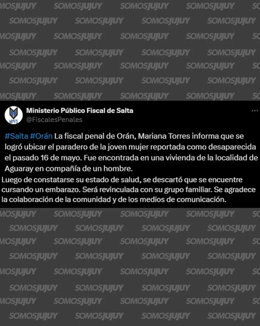 Comunicado del Ministerio P�blico Fiscal de Salta
