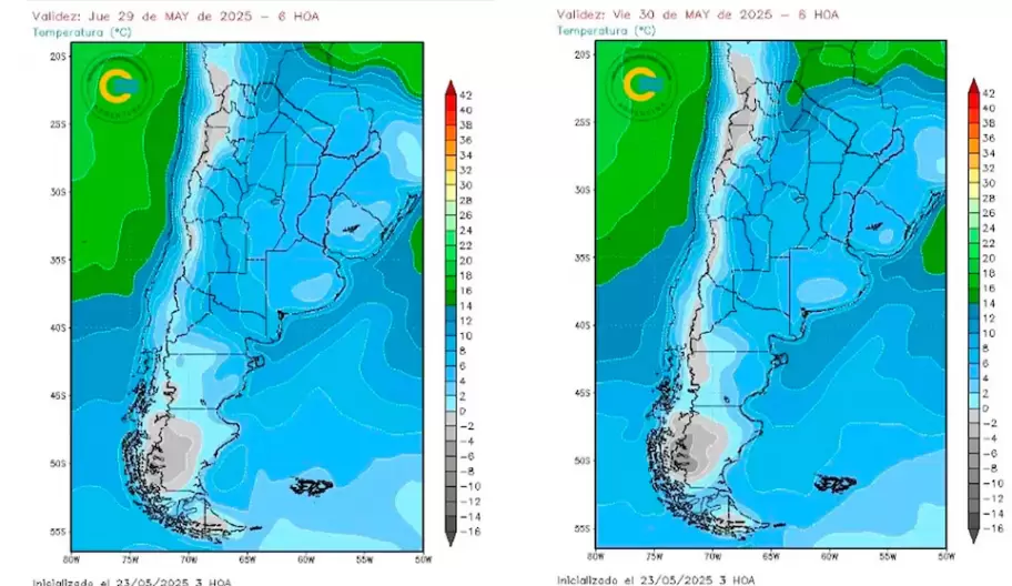 El frío progresará hacia el norte del país entre jueves y viernes/ Crédito: SMN
