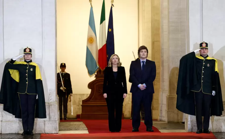 Javier milei y georgia meloni durante su ultimo encuentro en roma