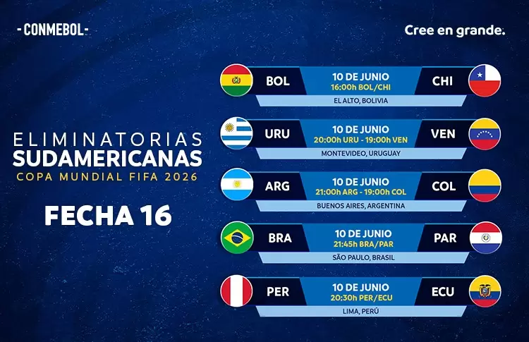 fecha 16 de Eliminatorias Sudamericanas