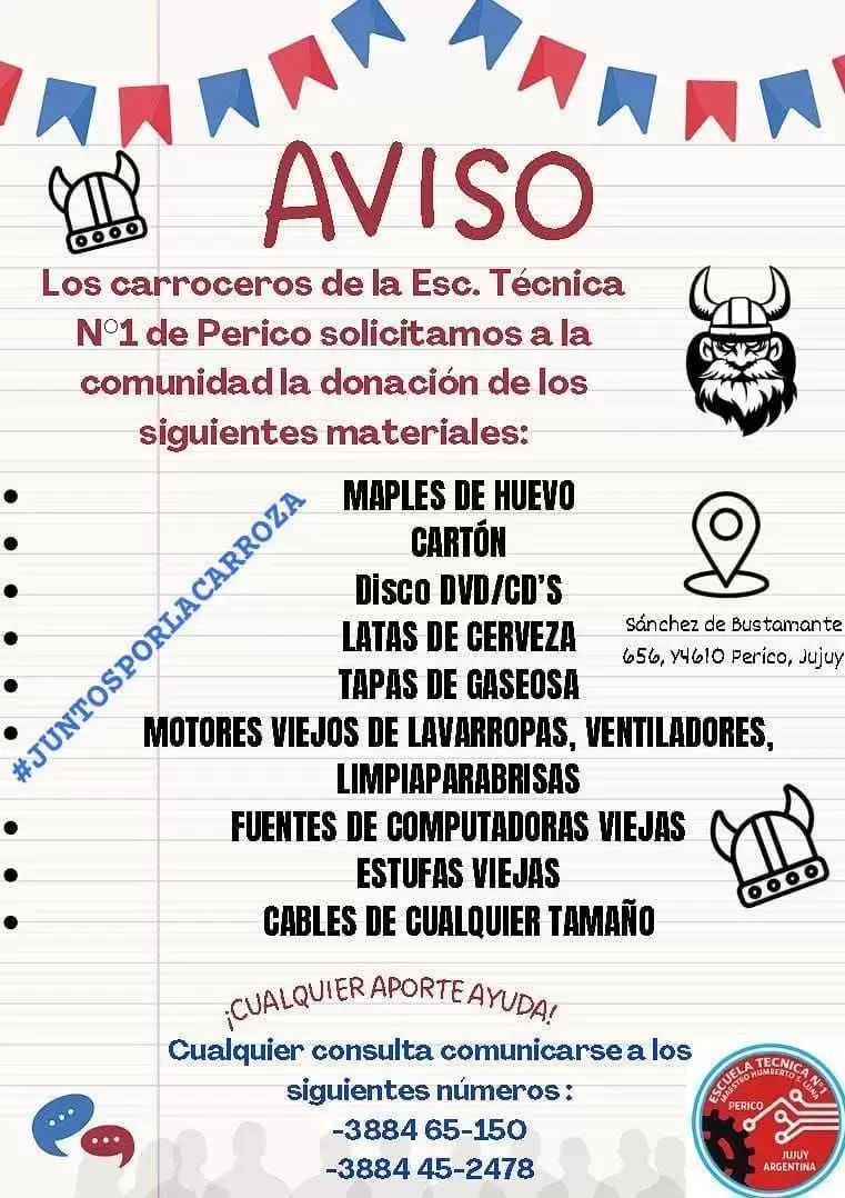donación materiales técnica perico