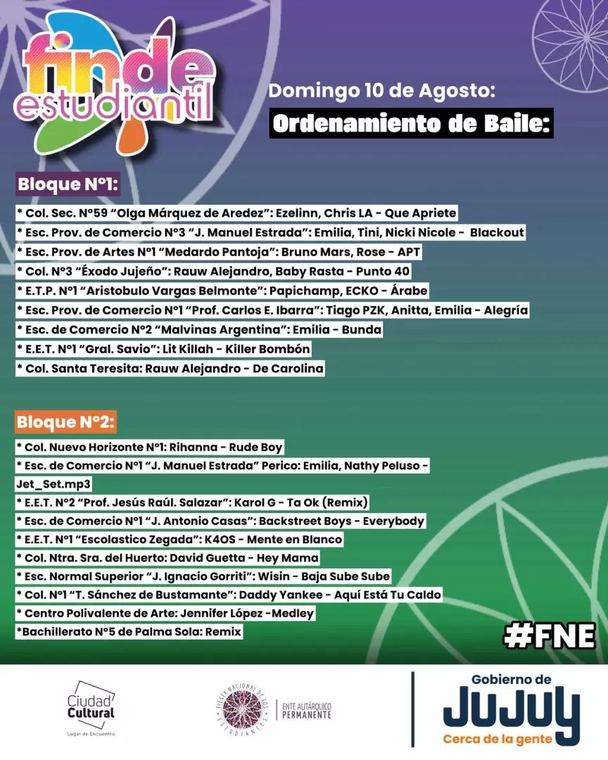 orden finde estudiantil domingo 2