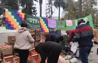 tomatazo en plaza belgrano
