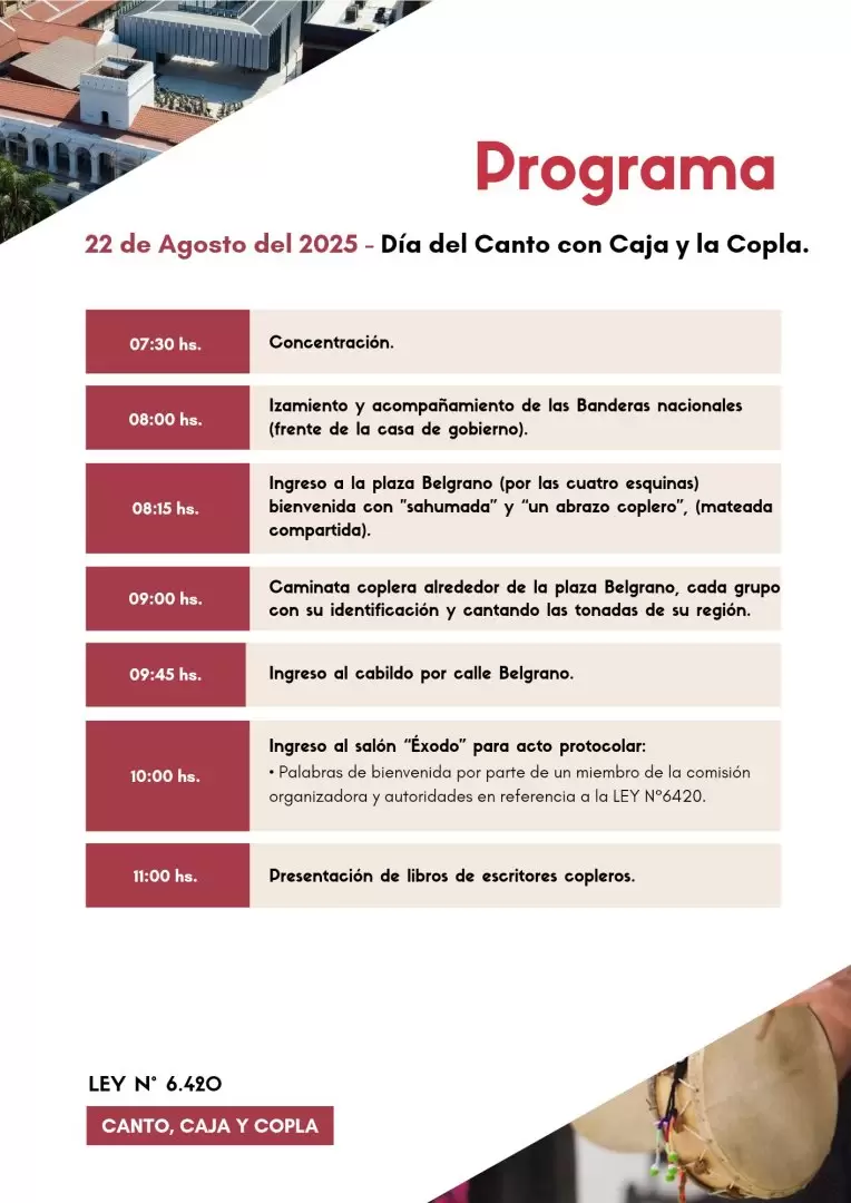 cronograma D�a Provincial del Canto con Caja y la Copla