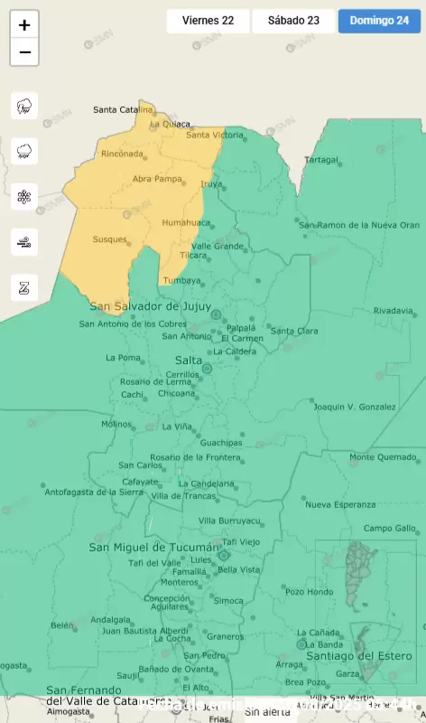 Alerta domingo 24 de agosto