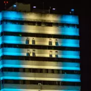 El Gobernador Sadir inauguró la iluminación ornamental del Palacio de Tribunales