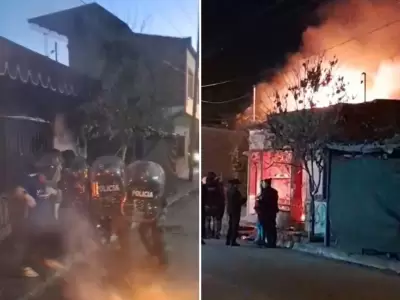 Incidentes casa del principal imputado de asesinar a Tamara Fierro