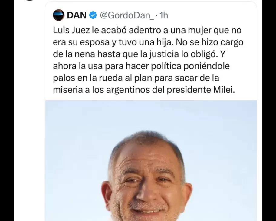 El tuit del Gordo Dan que debió borrar.