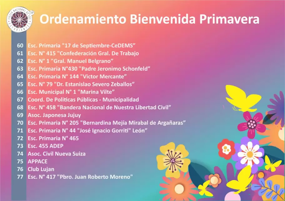 Orden Bienvenida Primavera