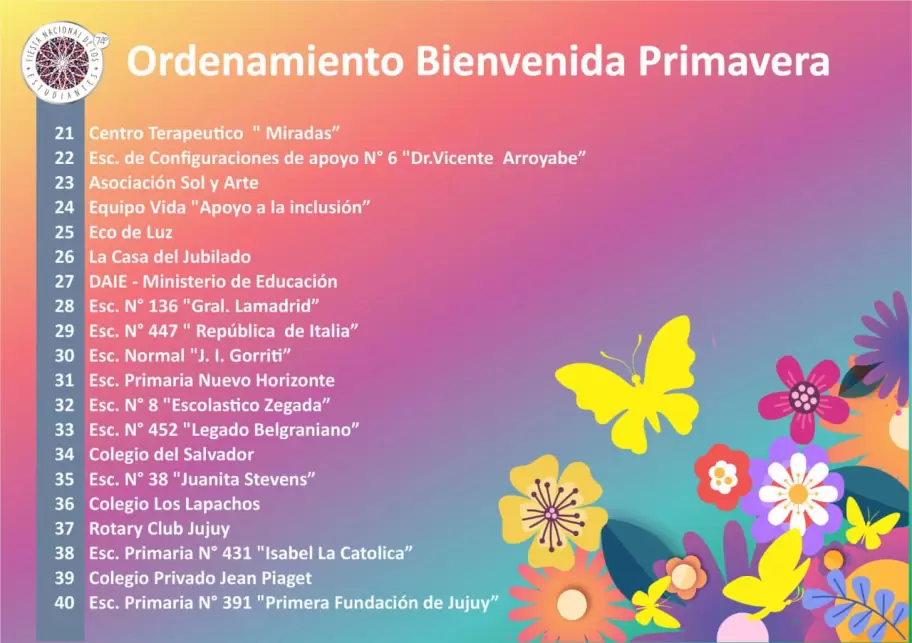 Orden Bienvenida Primavera