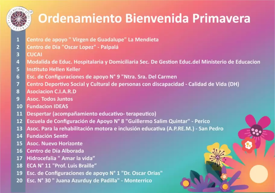 Orden Bienvenida Primavera