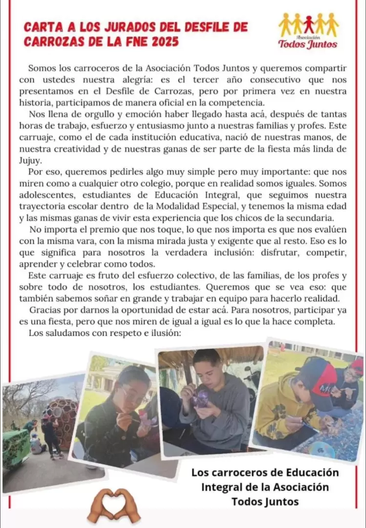 Carta abierta de Todos Juntos